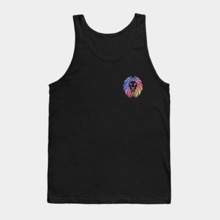 Rainbow Lion Pride Black Small Logo Tank Top